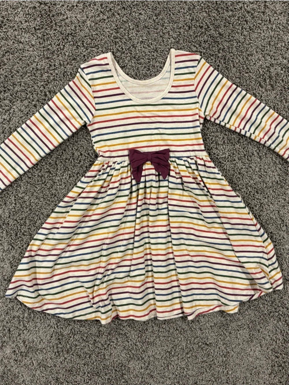 Ruffle Butts Multi-Color Striped Long Sleeve Twirl Dress size 8